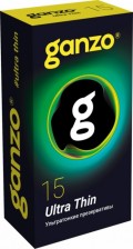 Презервативы Ganzo Ultra thin, ультратонкие, латекс, 18 см, 15 шт