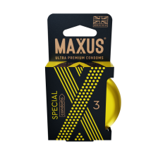 Презервативы с точками и рёбрами в железном кейсе MAXUS Special - 3 шт.