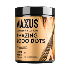 Презервативы MAXUS 2000 Amazing Dots №15 с железным кейсом, точечные, 15 шт