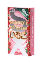 Презервативы Sagami Xtreme Strawberry с ароматом земляники 10 шт