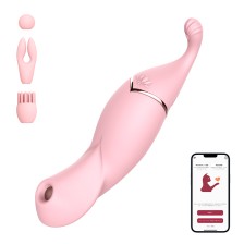 Вакуумный вибростимулятор BeYourLover Angelina со сменными насадками и управлением через приложение