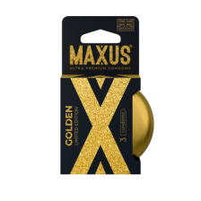 Презервативы MAXUS Golden Limited Edition в железном кейсе, золотые, 3 шт