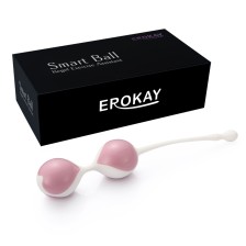 Бело-розовые вагинальные шарики Erokay, белый с розовым