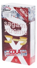 Ароматизированные презервативы Sagami Xtreme Cola - 10 шт., прозрачный
