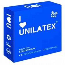 Классические презервативы Unilatex Natural Plain - 3 шт., телесный