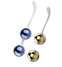 Синие и золотистые вагинальные шарики Nalone Yany, разноцветный