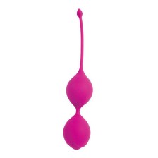 Ярко-розовые двойные вагинальные шарики с хвостиком Cosmo, ярко-розовый