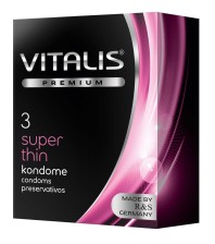 Ультратонкие презервативы VITALIS PREMIUM super thin - 3 шт., прозрачный