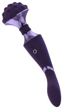 Фиолетовый двухсторонний вибромассажер Shiatsu - 27 см., фиолетовый