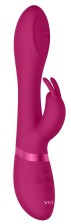 Розовый вибромассажер-кролик Mira - 21,5 см., розовый