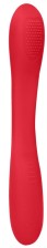 Красный двухсторонний вибратор Flex - 21,5 см., красный