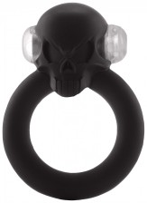 Чёрное виброкольцо Shadow Skull Cockring с черепом, черный