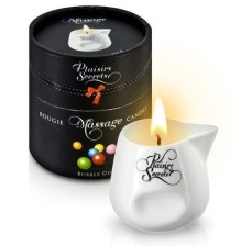 Массажная свеча с ароматом бубль-гума Bougie de Massage Gourmande Bubble Gum - 80 мл., белый