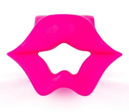 Розовое эрекционное виброкольцо в форме губ, розовый
