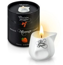 Массажная свеча с ароматом клубники Bougie de Massage Gourmande Fraise - 80 мл., белый