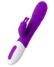 Фиолетовый вибратор JOS TATY с пульсирующими шариками - 21,5 см., фиолетовый