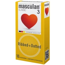 Презервативы Masculan Classic 3 , 10 шт. С колечками и пупырышками (Dotty+Ribbed)