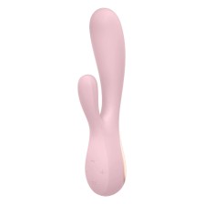 Розовый вибратор-кролик Satisfyer Mono Flex с управлением через приложение - 20,4 см., розовый