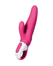 Ярко-розовый вибратор  Satisfyer Mr. Rabbit с клиторальным отростком - 22,1 см., ярко-розовый
