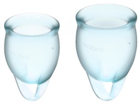Набор голубых менструальных чаш Satisfyer Feel confident Menstrual Cup