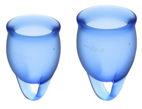 Набор синих менструальных чаш Satisfyer Feel confident Menstrual Cup