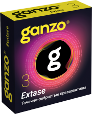 Презервативы анатомической формы с точечной и ребристой структурой Ganzo Extase - 3 шт.